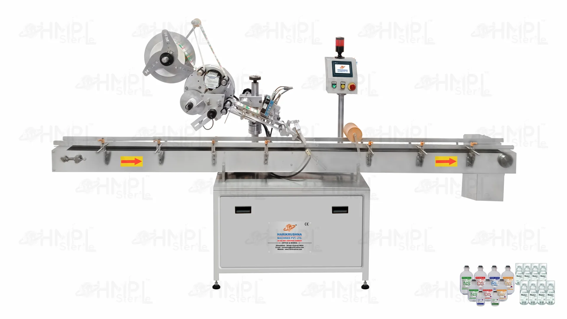 Automatic Horizontal Top-Side Sticker Labelling Machine-HMPL Sterile