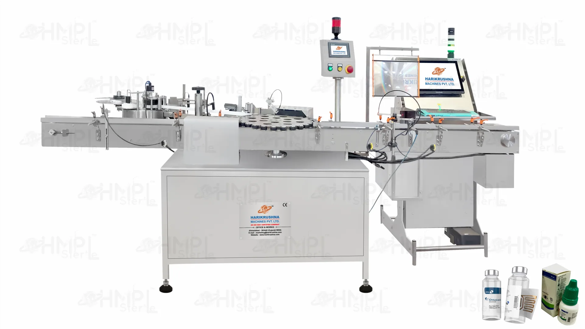 Automatic Rotary Vial-Bottle Sticker Labelling Machine-HMPL Sterile
