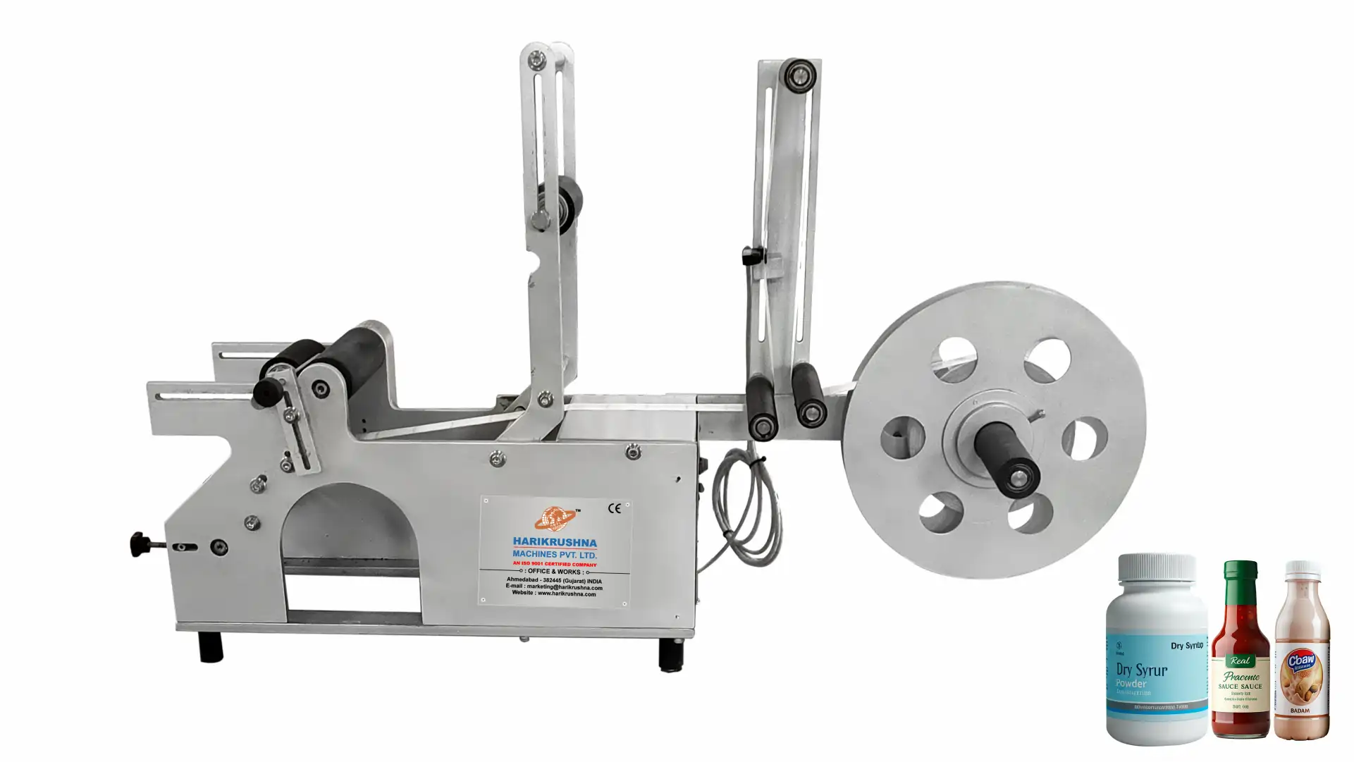 Semi-Automatic Tabletop Sticker Labelling Machine for Round Bottles