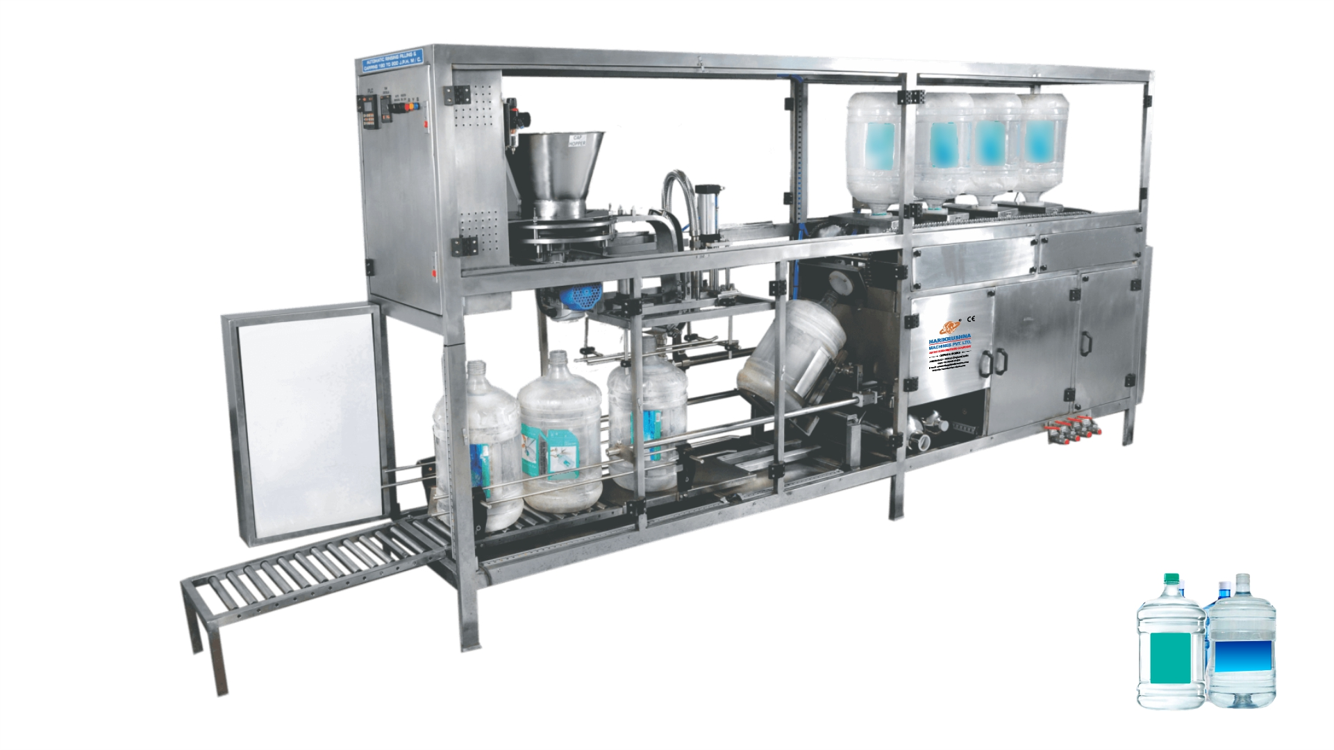 Automatic Water Jar Rinsing, Filling & Capping Machine