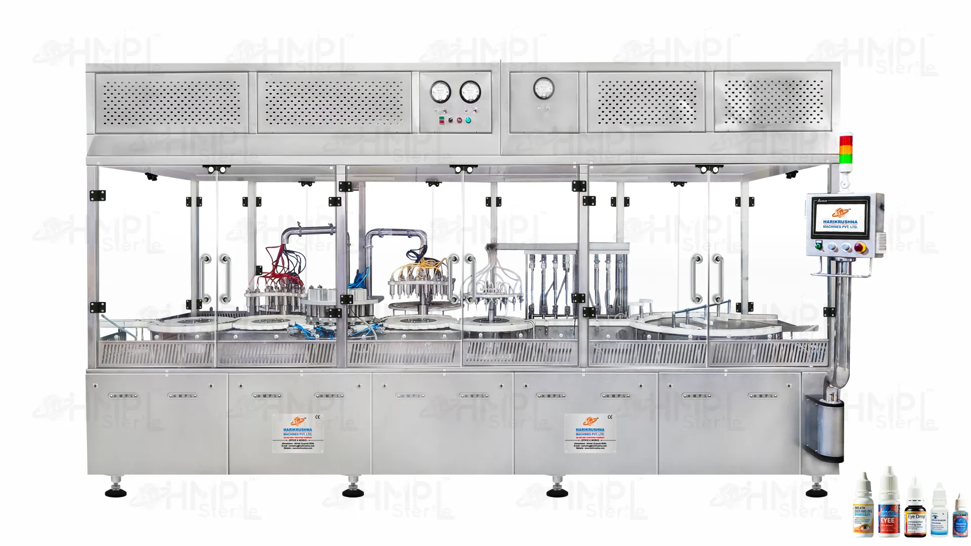 Automatic 3-Piece Eye-Ear Drop Filling, Plugging and Capping Machine